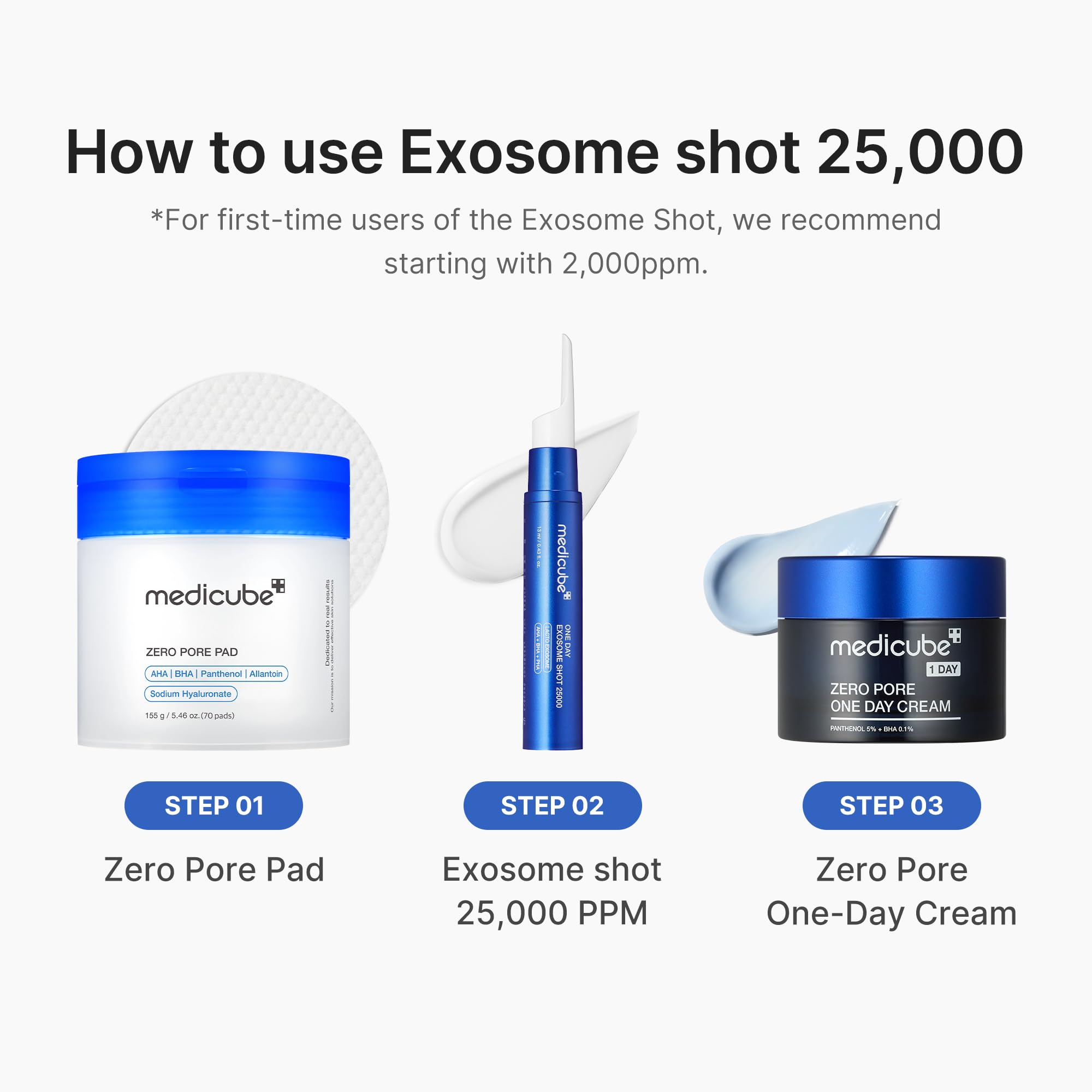 medicube Exosome Shot Zero 2,000 PPM Spicule Facial Serum | Liquid Skin Booster Serum | Exosome, AHA+BHA+PHA | Pore Care, Dead Skin Cells, Skin Texture | Korean Skincare, 1.01 fl.oz
