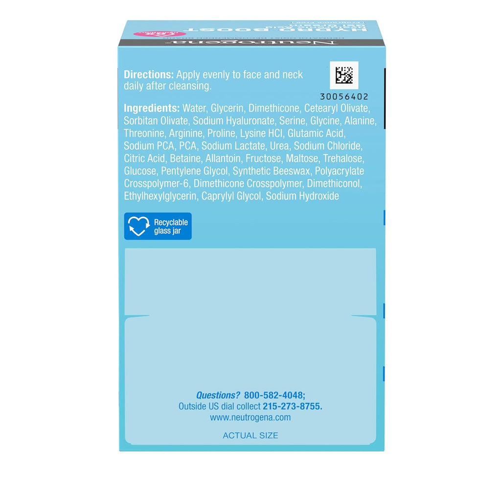 Neutrogena Hydro Boost Gel Cream, 48 Hr Hydration for Normal/Dry Skin, Fragrance Free, Face Moisturizer with Hyaluronic Acid, 1.7 oz. & Trial Size Hydrating Gel Cleanser, 0.5 fl oz, 2 Pack
