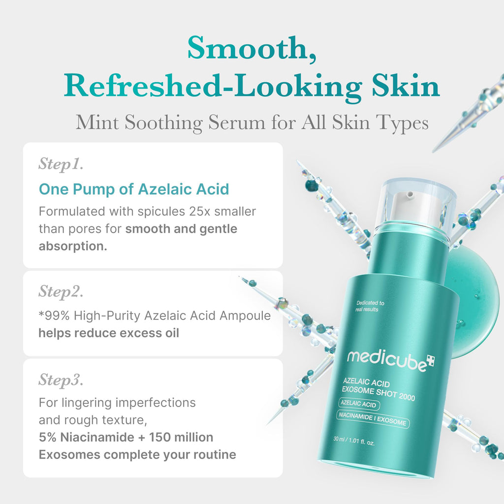medicube Exosome Shot Zero 2,000 PPM Spicule Facial Serum | Liquid Skin Booster Serum | Exosome, AHA+BHA+PHA | Pore Care, Dead Skin Cells, Skin Texture | Korean Skincare, 1.01 fl.oz