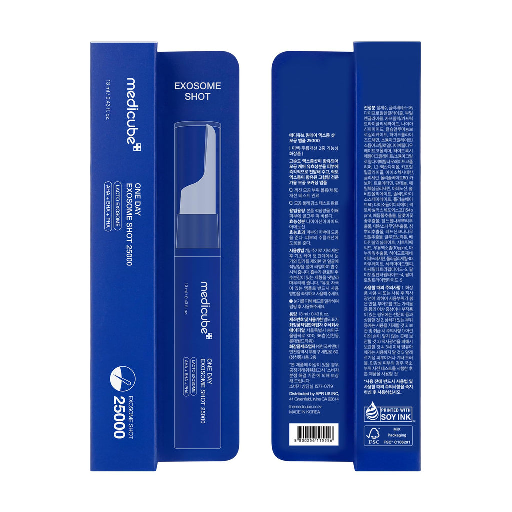 medicube Exosome Shot Zero 2,000 PPM Spicule Facial Serum | Liquid Skin Booster Serum | Exosome, AHA+BHA+PHA | Pore Care, Dead Skin Cells, Skin Texture | Korean Skincare, 1.01 fl.oz