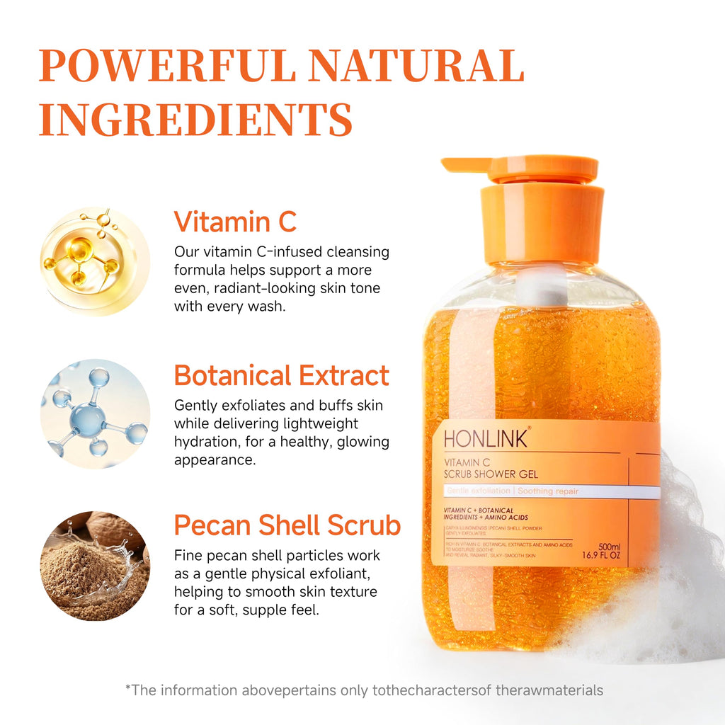 6-Piece Hydrating Vitamin C Skincare Set with Niacinamide, Daily Face Care Routine Includes Cleanser, Toner, Serum, Moisturizer, Eye Cream & Body Lotion for Self Care